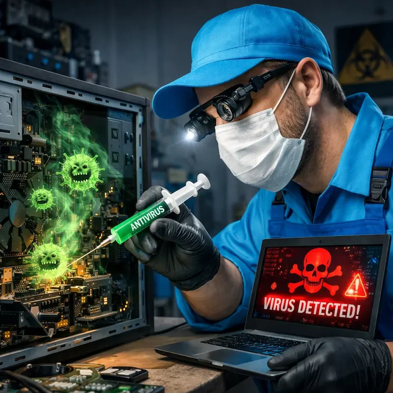 Лечение компьютера от вирусов во Владивостоке на дому